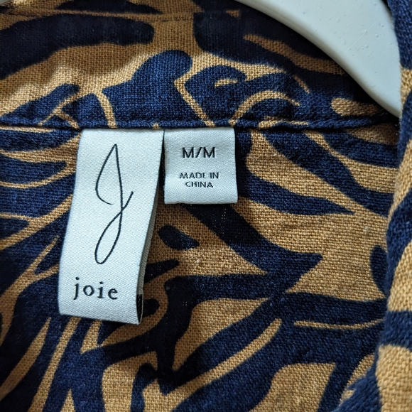 Joie Tan and Black Animal Print  Patterned Shirt., Medium, EUC - Picture 4 of 5